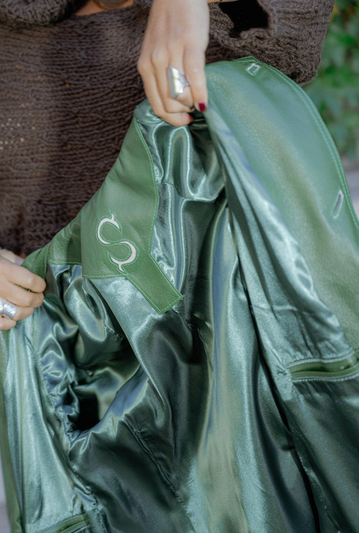 Leather Trench Olive