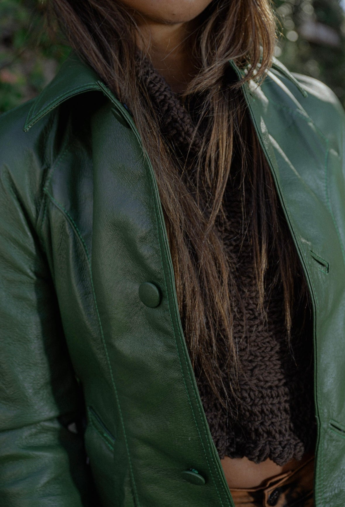 Leather Trench Olive