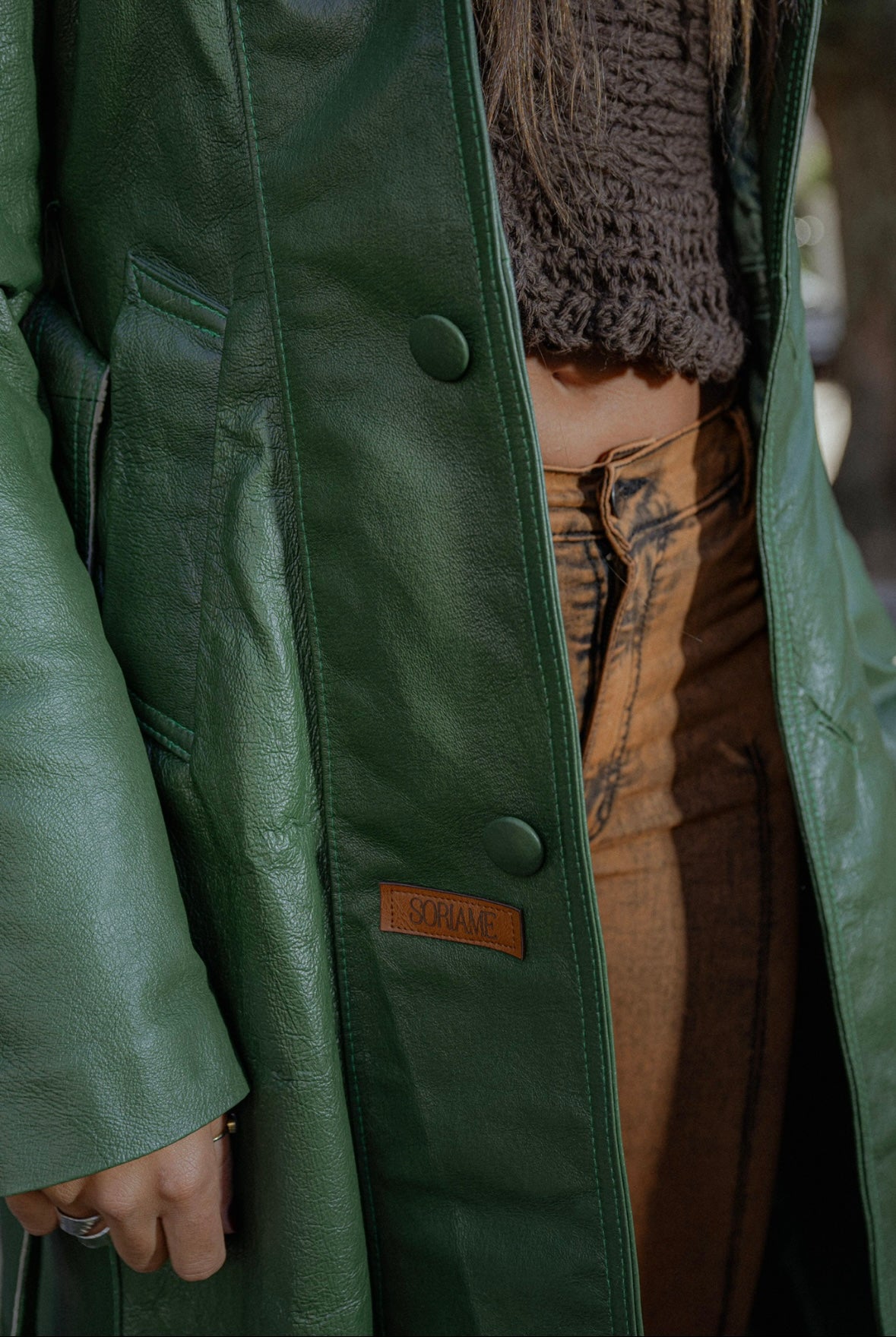 Leather Trench Olive