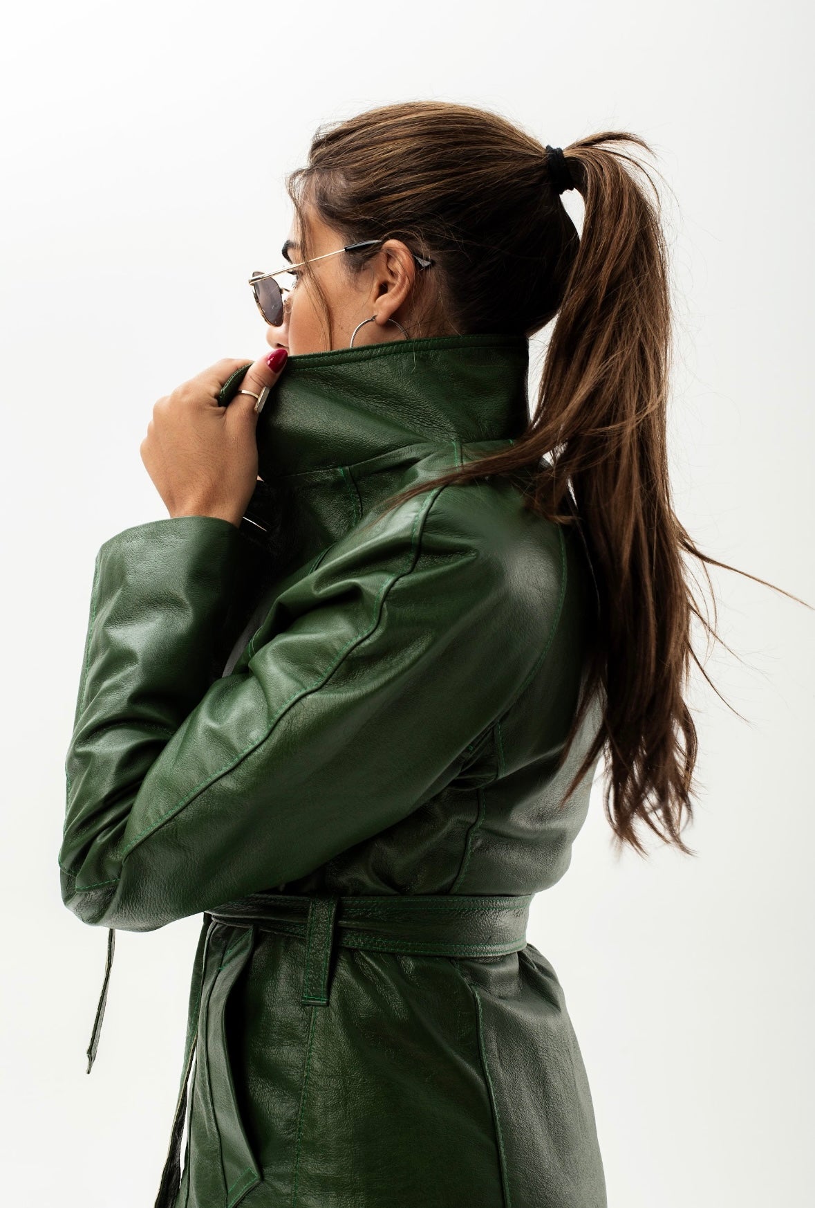 Leather Trench Olive