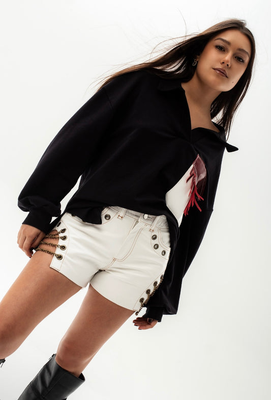 Chains Leather Short