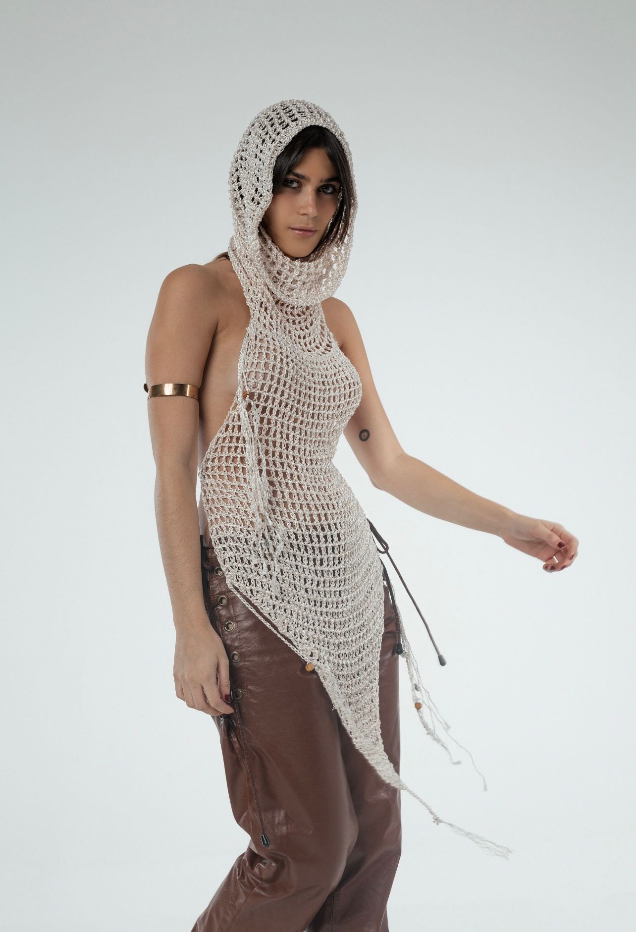 Thread Hooded Dress