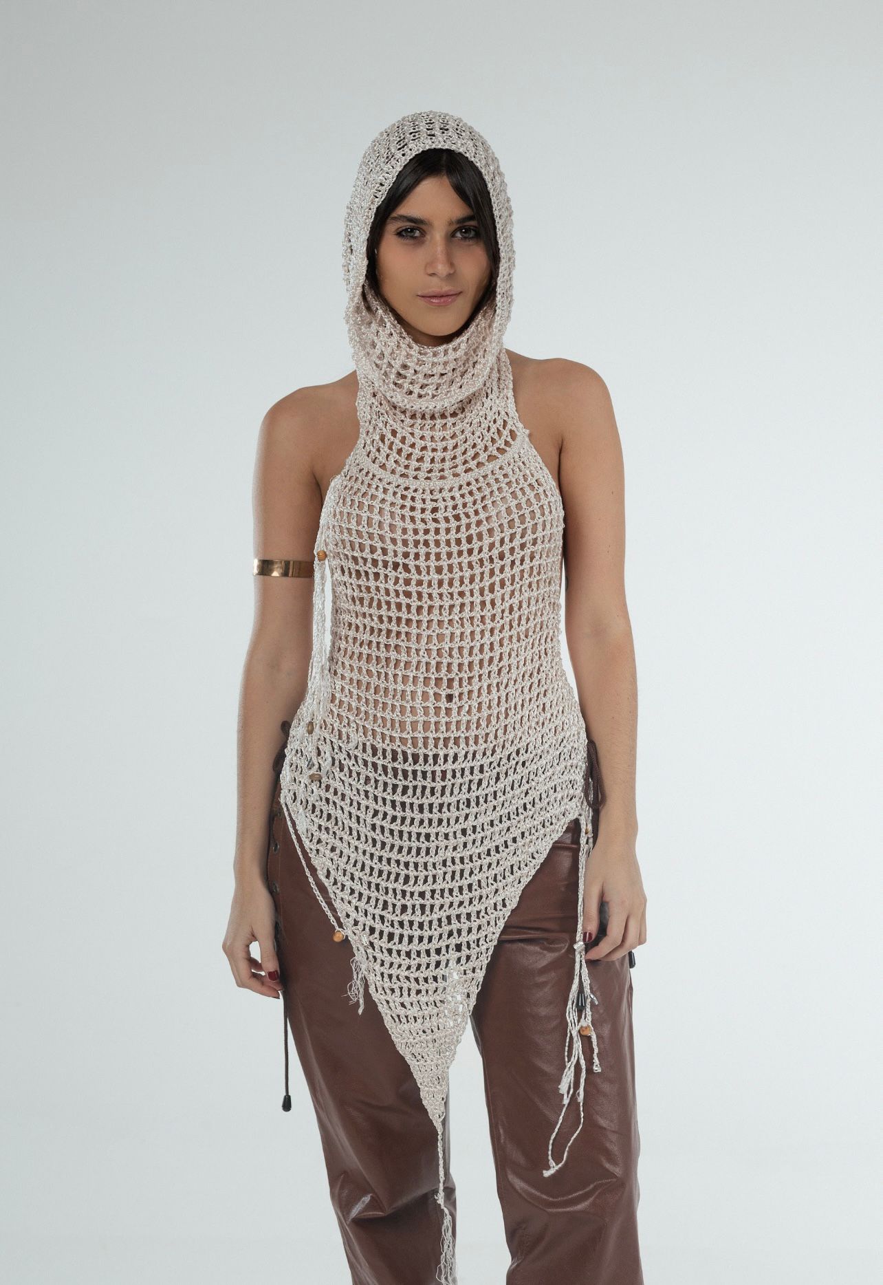 Thread Hooded Dress